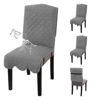 H.VERSAILTEX 100% Waterproof Dining Chair Covers Teddy Fleece Kitchen Chair Covers Parson Chair Slipcovers