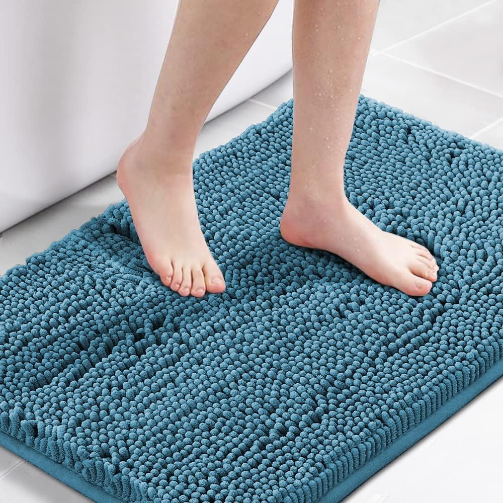 H.VERSAILTEX Navy Blue Bath Rug, Bath Mat Non Slip Bath Mats for Bath