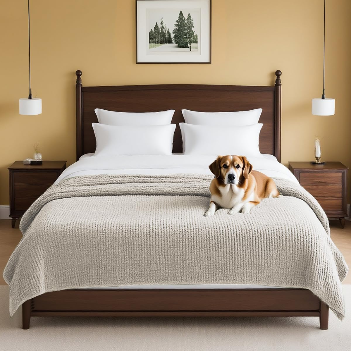 H.VERSAILTEX Thick Chenille Sofa Cover for Dogs & Pets – Soft, Anti-Slip Design