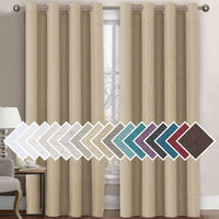 H.VERSAILTEX Linen Blackout Curtain 84 Inches Long for Bedroom/Living Room Thermal Insulated Grommet Linen Look Curtain Drapes Primitive Textured Burlap Effect Window Drapes 1 Panel