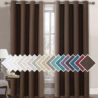 H.VERSAILTEX Linen Blackout Curtain 84 Inches Long for Bedroom/Living Room Thermal Insulated Grommet Linen Look Curtain Drapes Primitive Textured Burlap Effect Window Drapes 1 Panel