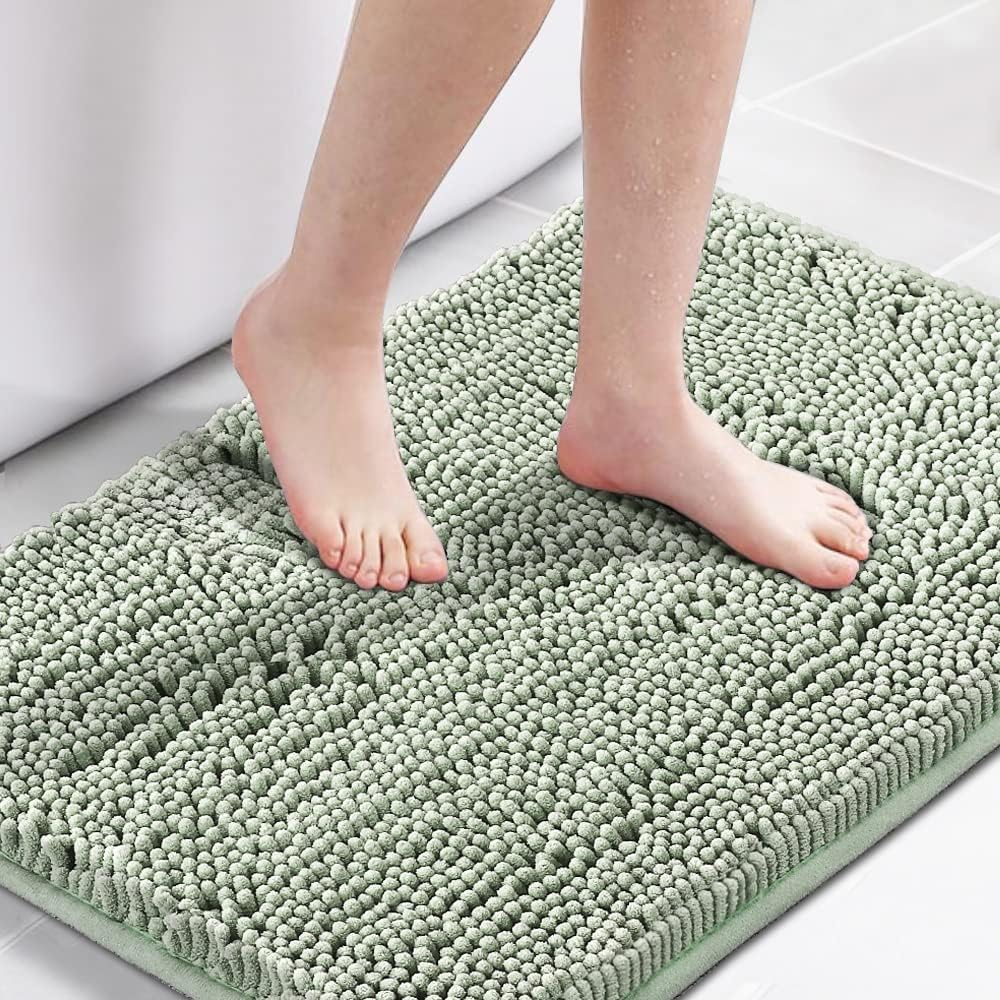 H.VERSAILTEX Bath Rug, Bath Mat Non Slip Bath Mats for Bathroom Floor, Bathroom Rug Extra Thick Chenille Rug Absorbent Soft Shaggy Washable Dry Fast Plush Rugs for Bathtubs