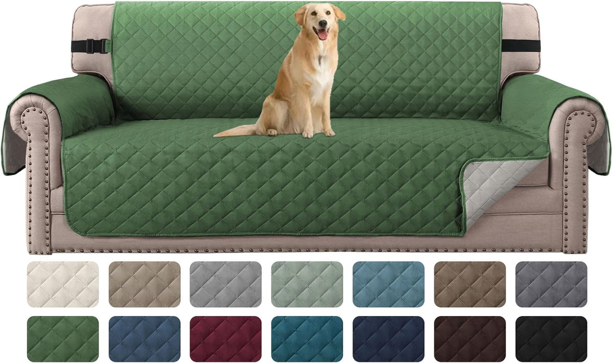 H.VERSAILTEX Sofa Protector for Dogs/Cats/Pets Sofa Slipcover Quilted Furniture Protector with Non Slip Elastic Strap Water Resistant Sofa Covers Couch Covers Seat Width: