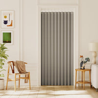 h.versailtx 100% Blackout Linen Door Curtain Accordion Folding Privacy Room Divider with Hooks product image