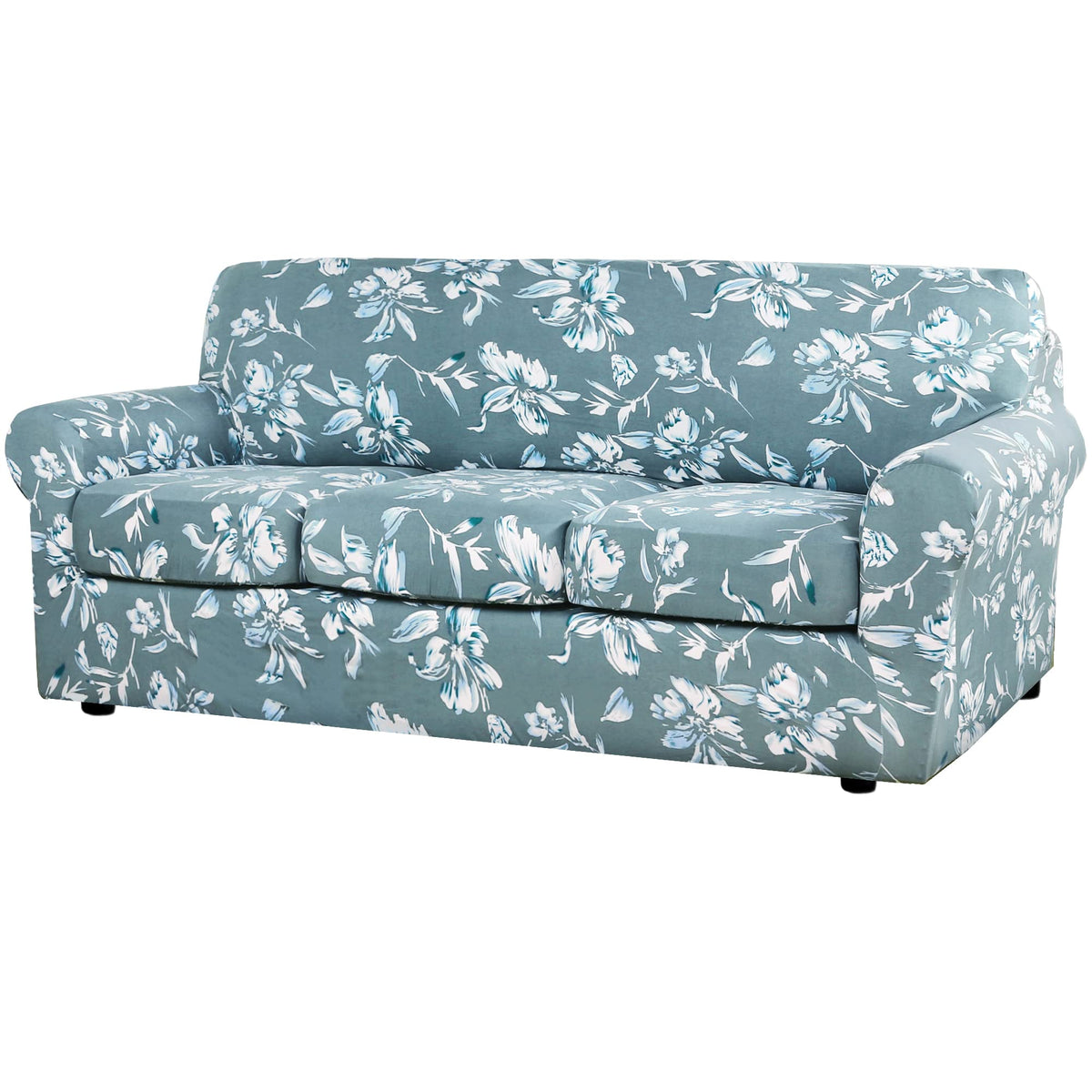 H.VERSAILTEX Super Stretch Sofa Covers 3 Piece Set Soft Thick Individual Cushion Covers Pet Friendly