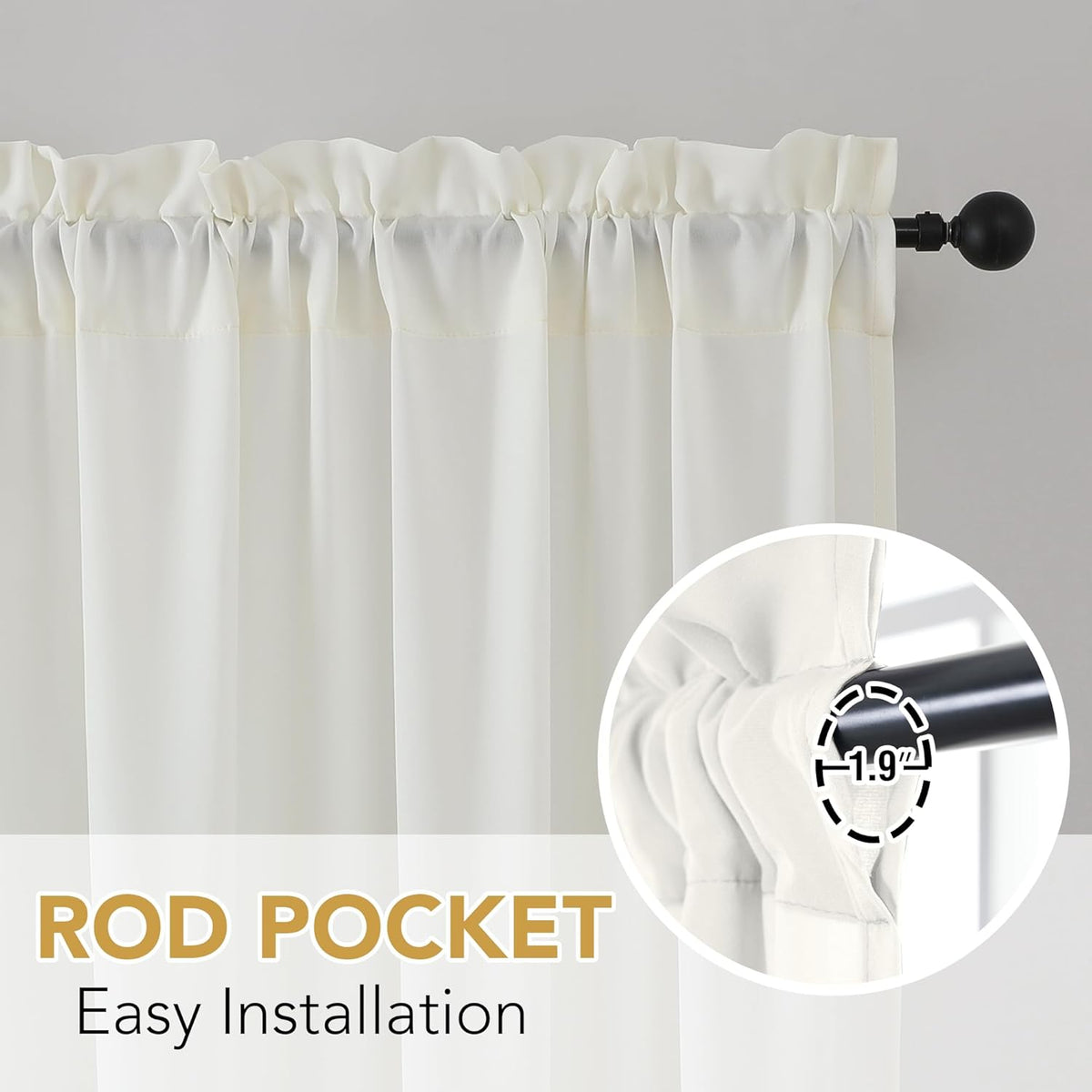 H.VERSAILTEX Sheer Curtains Long Non-See-Through Farmhouse  Privacy Curtains for Living Room Light Filtering Semi Sheer 2 Panels Rod Pocket