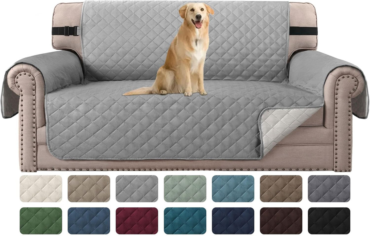 H.VERSAILTEX Sofa Protector for Dogs/Cats/Pets Sofa Slipcover Quilted Furniture Protector with Non Slip Elastic Strap Water Resistant Sofa Covers Couch Covers Seat Width: