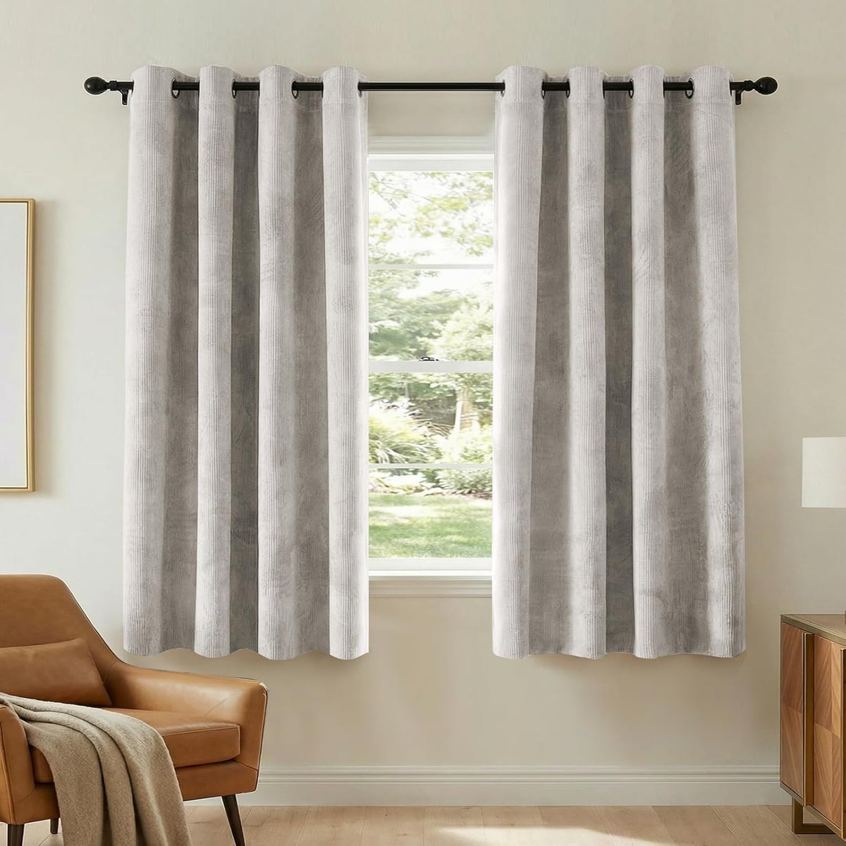 H.VERSAILTEX Velvet 100% Blackout Curtains for Living Room Full Light Blocking Curtains Thermal Insulated Room Window Drapes Soft Luxury Curtains Grommet Top 2 Panels (55" W x 96" L, Stone Blue)