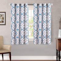H.VERSAILTEX Geo Pattern Linen Curtains Light Filtering Privacy Protecting Panels Premium Soft Rich Material Drapes Window Treatment, 2 Pieces