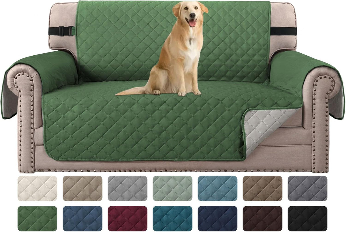 H.VERSAILTEX Sofa Protector for Dogs/Cats/Pets Sofa Slipcover Quilted Furniture Protector with Non Slip Elastic Strap Water Resistant Sofa Covers Couch Covers Seat Width: