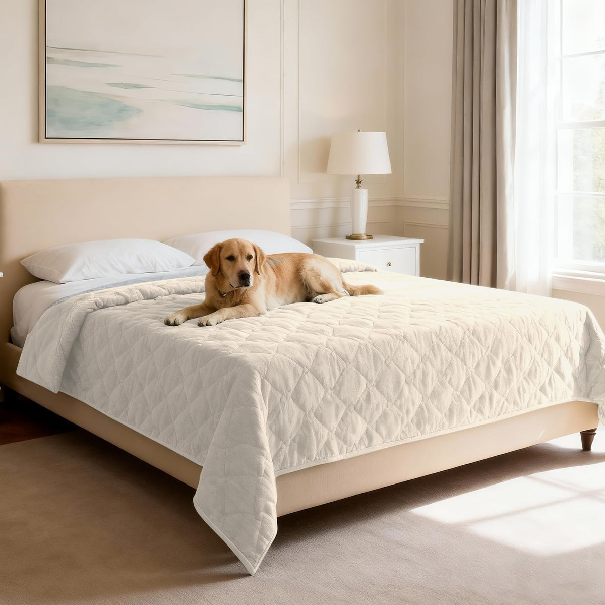 H.VERSAILTEX Chenille Couch Cover Fuzzy Sofa Cover Anti Slip Washable with Strap for Pets