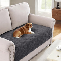 H.VERSAILTEX Chenille Couch Cover Fuzzy Sofa Cover Anti Slip Washable with Strap for Pets
