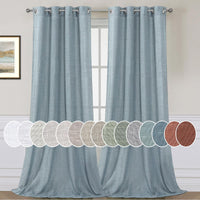 H.VERSAILTEX Elegant Natural Linen Blended Energy Efficient Light Filtering Linen Textured Curtains/Nickel Grommet Window Treatments Panels/Drapes
