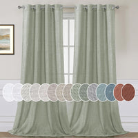 H.VERSAILTEX Elegant Natural Linen Blended Energy Efficient Light Filtering Linen Textured Curtains/Nickel Grommet Window Treatments Panels/Drapes