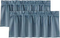 H.VERSAILTEX 100% Blackout Valances for Windows,Kitchen Window Valances Short Grey Window Valance Curtains for Living Room/Bedroom/Bathroom Privacy Decorative Rod Pocket,2 Pack, 52" x 18", Dove Gray
