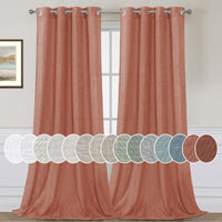 H.VERSAILTEX Elegant Natural Linen Blended Energy Efficient Light Filtering Linen Textured Curtains/Nickel Grommet Window Treatments Panels/Drapes