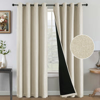 H.VERSAILTEX Farmhouse Boho Curtains for Living Room 90% Blackout Energy Efficient Grommet 2 Panels