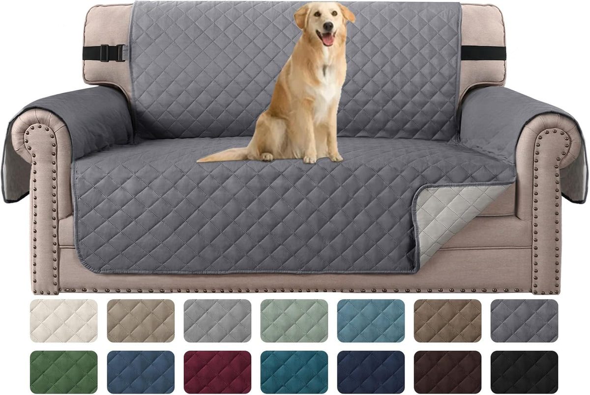 H.VERSAILTEX Sofa Protector for Dogs/Cats/Pets Sofa Slipcover Quilted Furniture Protector with Non Slip Elastic Strap Water Resistant Sofa Covers Couch Covers Seat Width: