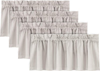 H.VERSAILTEX 100% Blackout Valances for Windows,Kitchen Window Valances Short Grey Window Valance Curtains for Living Room/Bedroom/Bathroom Privacy Decorative Rod Pocket,2 Pack, 52" x 18", Dove Gray