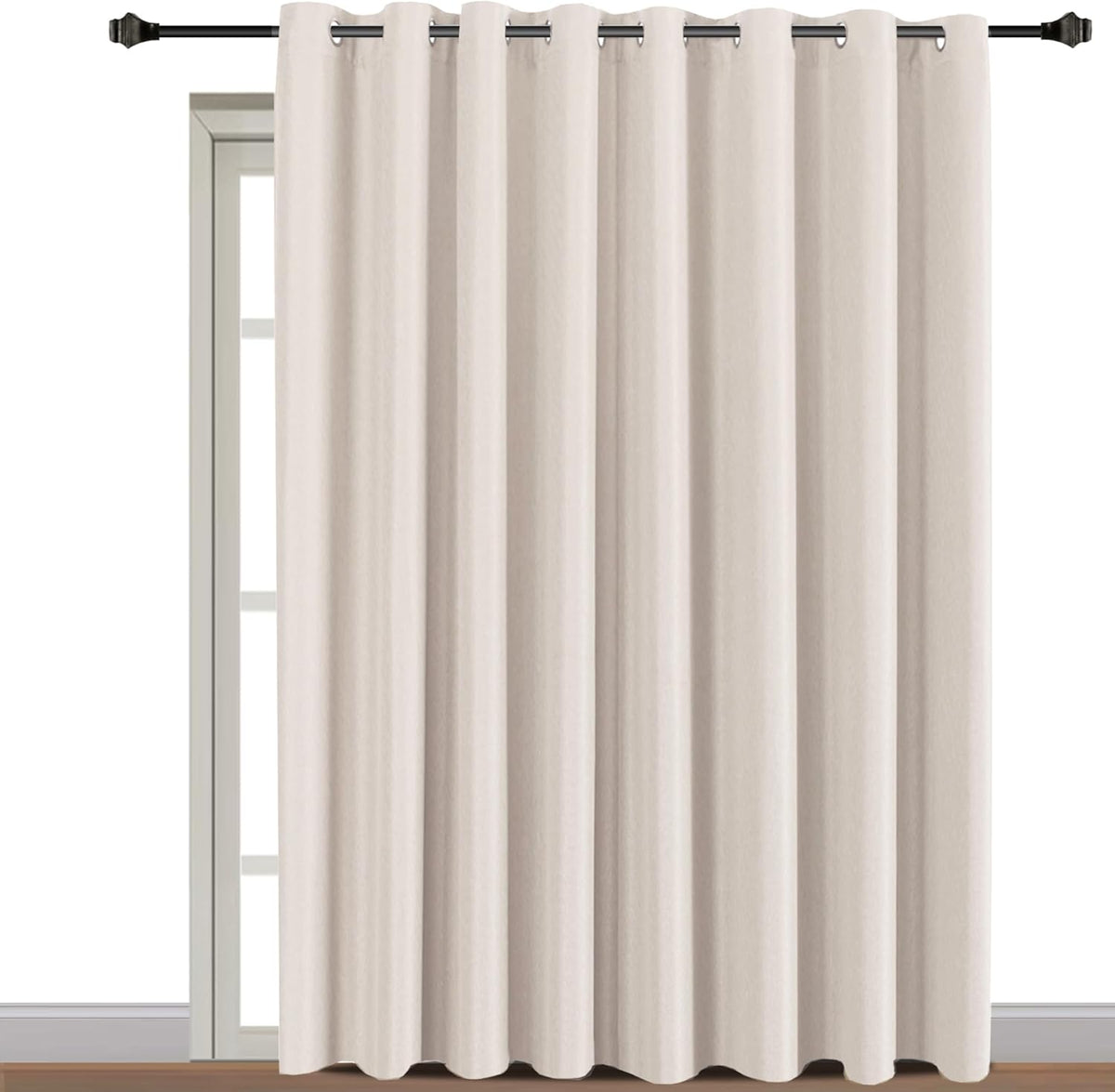 H.VERSAILTEX Linen Blackout Curtain 84 Inches Long for Bedroom/Living Room Thermal Insulated Grommet Linen Look Curtain Drapes Primitive Textured Burlap Effect Window Drapes 1 Panel