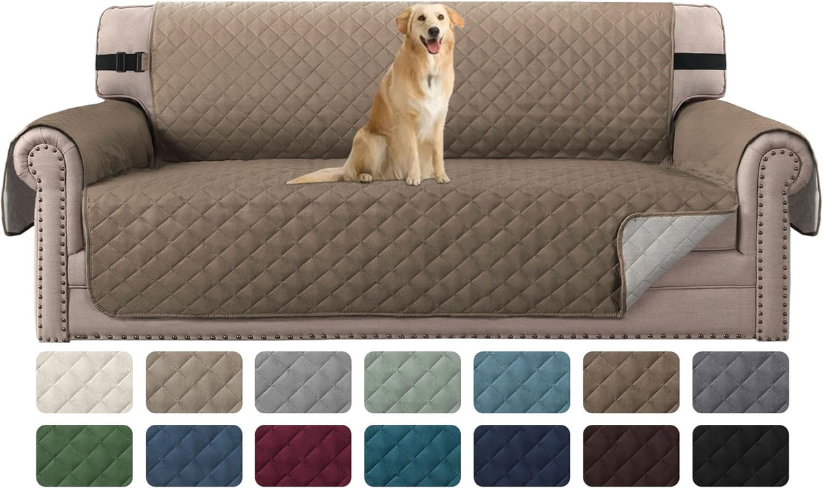 H.VERSAILTEX Sofa Protector for Dogs/Cats/Pets Sofa Slipcover Quilted Furniture Protector with Non Slip Elastic Strap Water Resistant Sofa Covers Couch Covers Seat Width: