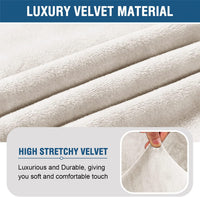 H.VERSAILTEX Velvet Armless Accent Chair Cover Thick High Stretch Slipcover