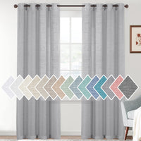 H.VERSAILTEX Linen Sheer Curtains Semi Sheer Light Filtering Window Drapes 2 Panels