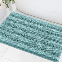 1pc H.VERSAILTEX Bath Rugs for Bathroom Non Slip Bath Mats Extra Thick Chenille Striped Rug 20" x 32" Absorbent Non Skid Fluffy Soft Shaggy Washable Dry Fast Plush Mat for Indoor, Bath Room, Tub