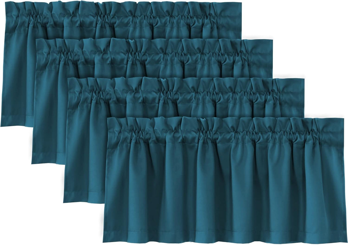 H.VERSAILTEX 100% Blackout Valances for Windows,Kitchen Window Valances Short Grey Window Valance Curtains for Living Room/Bedroom/Bathroom Privacy Decorative Rod Pocket,2 Pack, 52" x 18", Dove Gray