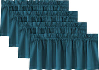 H.VERSAILTEX 100% Blackout Valances for Windows,Kitchen Window Valances Short Grey Window Valance Curtains for Living Room/Bedroom/Bathroom Privacy Decorative Rod Pocket,2 Pack, 52" x 18", Dove Gray