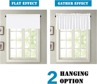 H.VERSAILTEX White Curtain Valances for Windows，Room Darking Kitchen Valances for Living Room/Bedroom/Bathroom Short Window Privacy Decorative Rod Pocket,52" W x 18" L,4 Panels
