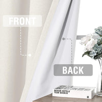 H.VERSAILTEX Elegant Full Coverage Linen 100% Blackout Drapes Heat Blocking Curtains Bedroom Curtain- Ideal for Undisturbed Sleep & Energy Efficiency, 52x84 Inch, Heather Pale Oak(Not Solid)