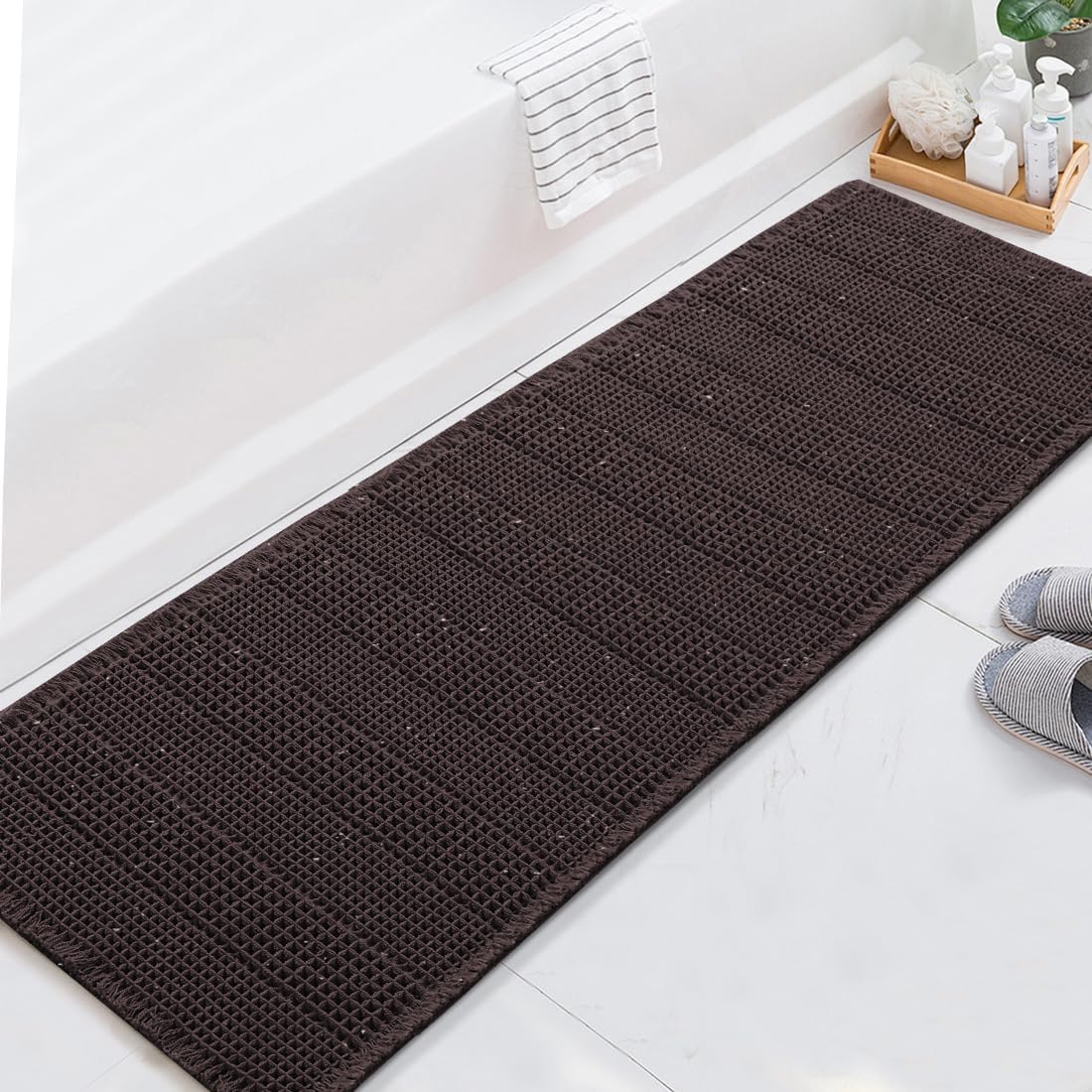 H.VERSAILTEX Absorbent Non-Slip Waffle Bath Mat – Quick Dry & Machine Washable