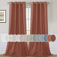 H.VERSAILTEX Elegant Natural Linen Blended Energy Efficient Light Filtering Linen Textured Curtains/Nickel Grommet Window Treatments Panels/Drapes