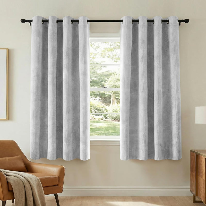 Velvet 100% Blackout Curtains for Living Room Full Light Blocking Thermal Insulated Grommet 2 Panels product feature or detail image