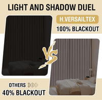 h.versailtx 100% Blackout Linen Door Curtain Accordion Folding Privacy Room Divider with Hooks product image