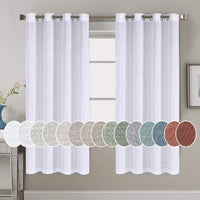 H.VERSAILTEX Elegant Natural Linen Blended Energy Efficient Light Filtering Linen Textured Curtains/Nickel Grommet Window Treatments Panels/Drapes