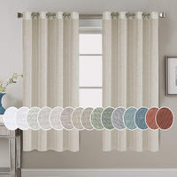 H.VERSAILTEX Elegant Natural Linen Blended Energy Efficient Light Filtering Linen Textured Curtains/Nickel Grommet Window Treatments Panels/Drapes