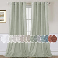 H.VERSAILTEX Elegant Natural Linen Blended Energy Efficient Light Filtering Linen Textured Curtains/Nickel Grommet Window Treatments Panels/Drapes