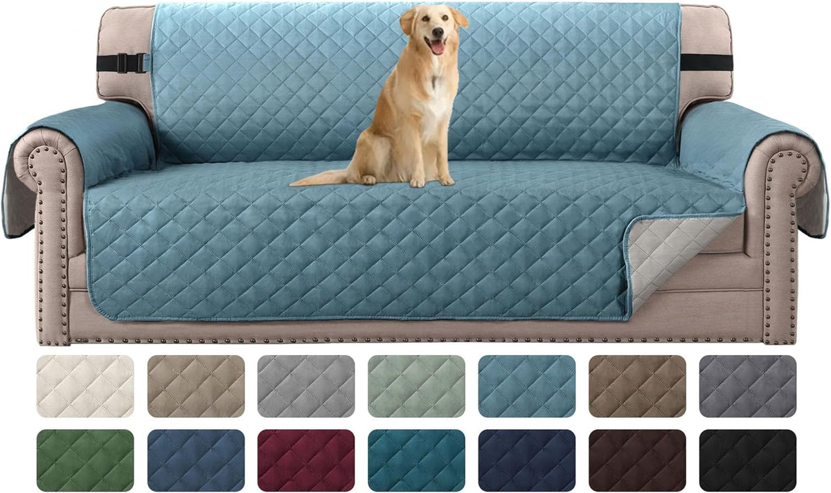 H.VERSAILTEX Sofa Protector for Dogs/Cats/Pets Sofa Slipcover Quilted Furniture Protector with Non Slip Elastic Strap Water Resistant Sofa Covers Couch Covers Seat Width: