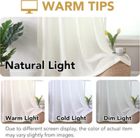 H.VERSAILTEX Sheer Curtains Long Non-See-Through Farmhouse  Privacy Curtains for Living Room Light Filtering Semi Sheer 2 Panels Rod Pocket