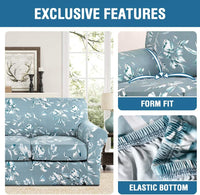 H.VERSAILTEX Super Stretch Sofa Covers 3 Piece Set Soft Thick Individual Cushion Covers Pet Friendly