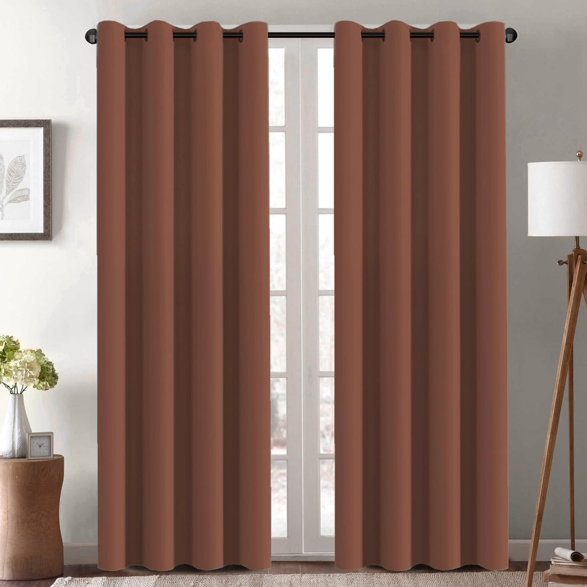 2pcs H.VERSAILTEX Blackout Curtains for Bedroom 84 Inches Length Thermal Insulated Window Curtains for Living Room, Christmas Deals Curtain Panels, Antique Grommet