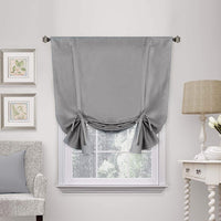 H.VERSAILTEX Blackouts Curtain for Windows - Tie Up Curtains and Valances Set Roman Balloon Blind Rod Pocket Short Curtain for Kitchen/Bathroom/Bay