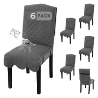 H.VERSAILTEX 100% Waterproof Dining Chair Covers Teddy Fleece Kitchen Chair Covers Parson Chair Slipcovers