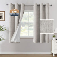 H.VERSAILTEX Chenille Curtains 96 inch Length 2 Panels 100% Blackout Drapes for Bedroom Living Room with White Flocking Coating Back Insulated Anti-Rust Grommet, Heathered Dove Gray(Not Solid)