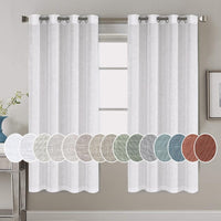 H.VERSAILTEX Elegant Natural Linen Blended Energy Efficient Light Filtering Linen Textured Curtains/Nickel Grommet Window Treatments Panels/Drapes