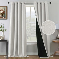 H.VERSAILTEX Farmhouse Boho Curtains for Living Room 90% Blackout Energy Efficient Grommet 2 Panels