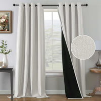 H.VERSAILTEX Farmhouse Boho Curtains for Living Room 90% Blackout Energy Efficient Grommet 2 Panels