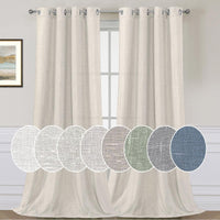 H.VERSAILTEX Elegant Natural Linen Blended Energy Efficient Light Filtering Linen Textured Curtains/Nickel Grommet Window Treatments Panels/Drapes